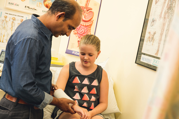 Doctor to look after a young patient